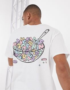 cereal back print t-shirt in white