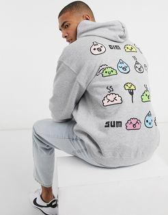 dim sum faces natural hoodie in white