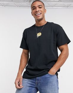 bulldog print T-shirt in black