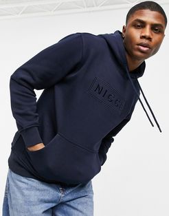 embroidered logo hoodie in navy
