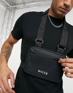 Finess harness pouch with logo in black-Silver