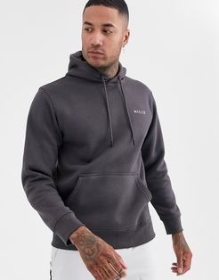 hoodie with chest logo in charcoal-Grey
