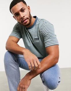 Riva stripe t-shirt with small logo in blue-Blues