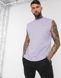 Offline cut off sleeve tank-Purple