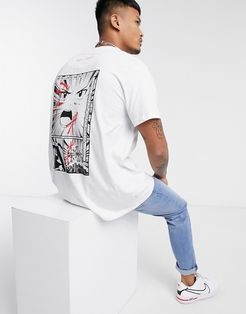 oversized t-shirt with back print in white