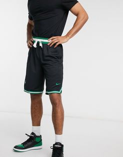 Boston Celtics mesh shorts in black and green