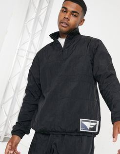 zip thru flight jacket in black