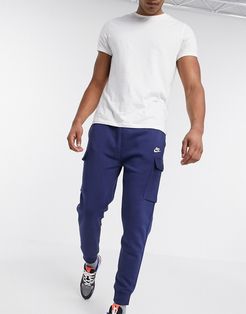 Club cuffed cargo sweatpants in navy