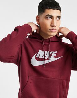 Club reflective logo hoodie in burgundy-Red