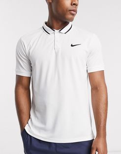 Nike Court dri-fit tipped tennis polo shirt in white