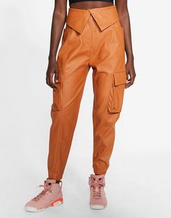 Nike Jordan CTR faux leather utility pants in tan-Brown