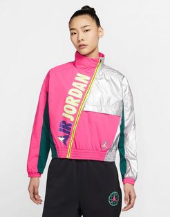 Nike Jordan Urban MTN logo jacket in pink/reflective silver