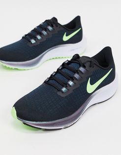 Air Zoom Pegasus 37 sneakers in black/volt