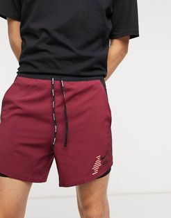 flex stride 2 in 1 shorts in red