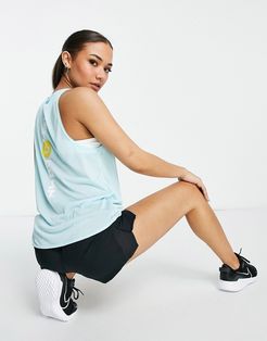 swoosh twist front tank in blue