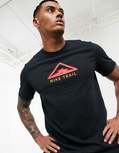 Nike Running Trail logo t-shirt in black