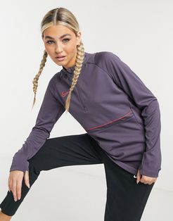 Nike Soccer Dri-FIT Academy21 long sleeve quarter-zip drill top in purple