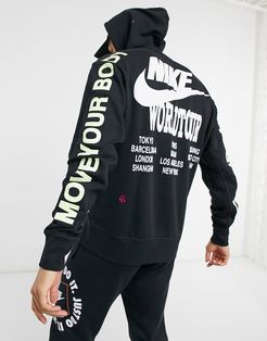 World Tour Pack graphic hoodie in black