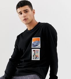 relaxed fit long sleeve t-shirt with patches-Black