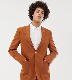skinny blazer in camel-Brown