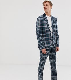 slim sb2 notch suit jacket in plaid-Yellow