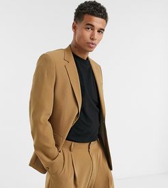 suit jacket in dark camel-Brown