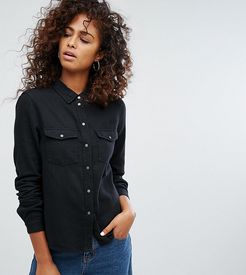 denim shirt-Black