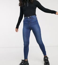 Callie high waisted skinny jeans in mid blue wash-Black