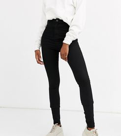 high waist jeggings in black