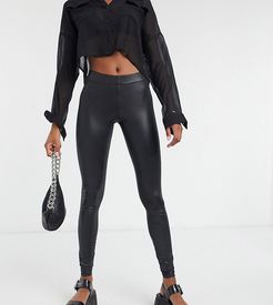 leather look leggings in black