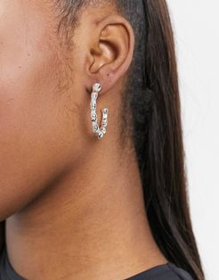 hoop earrings in hammered silver