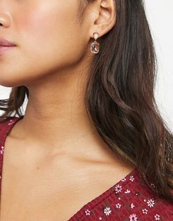 jewel drop earrings in gold and purple