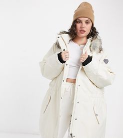 Parka jacket in cream