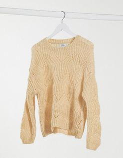 havana crochet sweater in beige