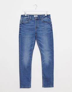 LOOM mid blue wash jeans in slim-Navy