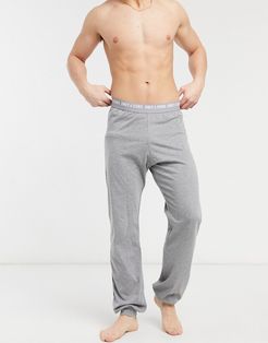 lounge pants with cuffs and branded waistband in gray-Grey