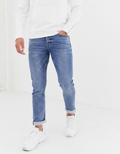 slim fit jeans in washed blue