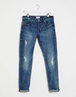 slim fit jeans in washed blue-Blues