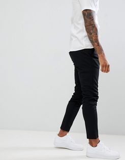 slim tapered fit pants in black
