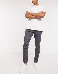 slim tapered pants in gray check