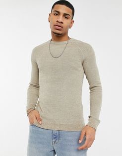 sweater with raglan sleeve in beige-Neutral