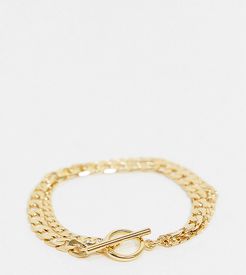 multirow chain bracelet in gold plate