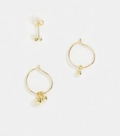 & Other Stories 3 pack hoop and stud earring set in gold