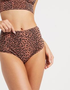 & Other Stories high waisted briefs in animal print-Orange