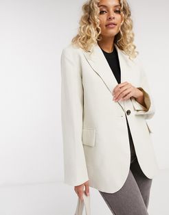 & Other Stories oversized blazer in off white-Grey