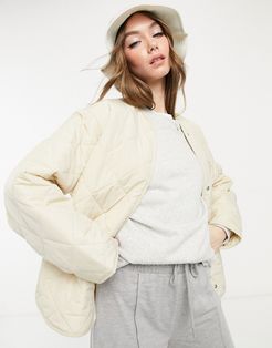 & Other Stories recycled quilted jacket in beige