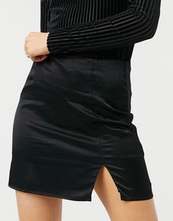 & Other Stories split detail mini skirt in black