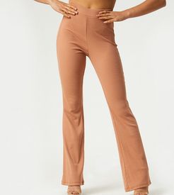 Exclusive wide leg flares in camel-Brown