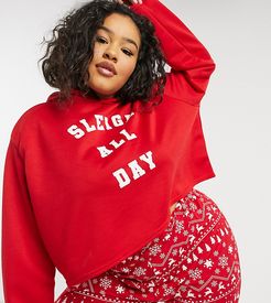 pajama hoodie with slogan in red