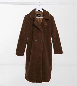 borg coat in brown